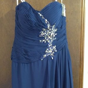 Serena London Plus Size 16 Gown 20143 Navy NWT